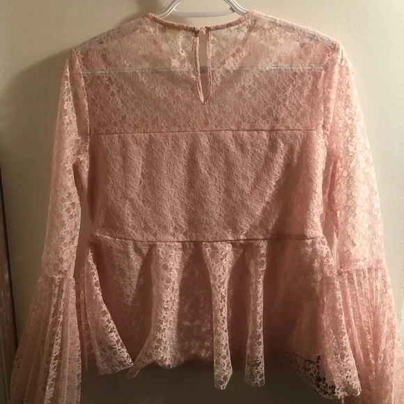 Silence & Whispers Size Medium pink lace top - Picture 2 of 3